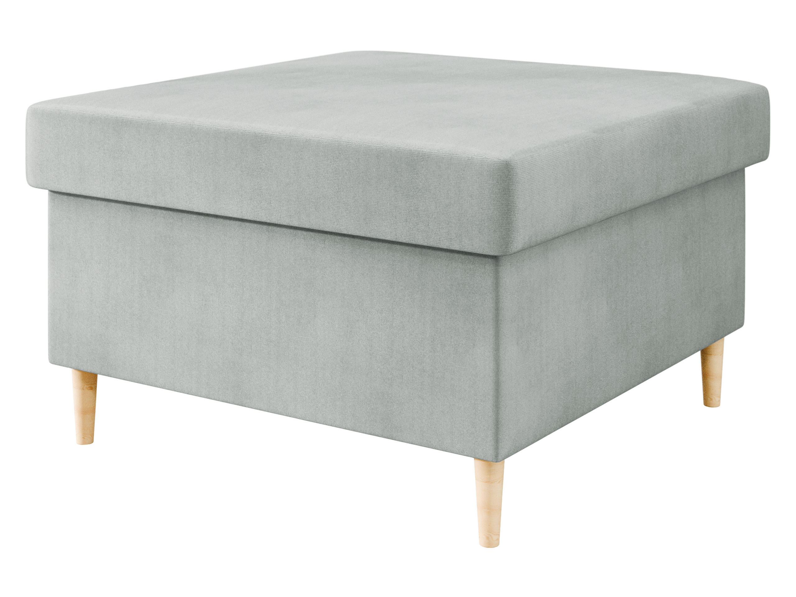 POLSTERHOCEKR Zako P - Hellgrau/Naturfarben, Holz/Textil (70/43/70cm) - MIRJAN24