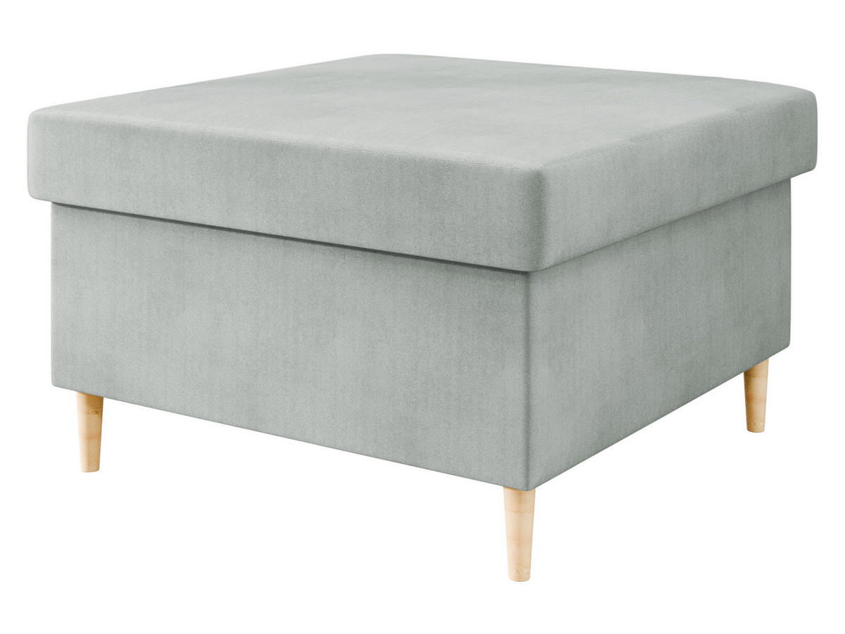 POLSTERHOCEKR Zako P - Hellgrau/Naturfarben, Holz/Textil (70/43/70cm) - MIRJAN24