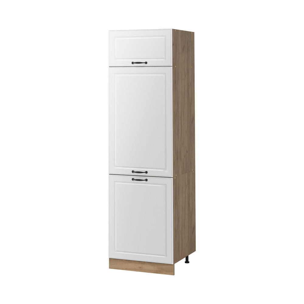 HÖGSKÅP R-Line, Vitt hus på landet/Goldkraft ek, 60 cm Vit, Honungsek 206.8/60/57.2 cm