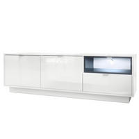 LOWBOARD Metro Einsatz in Grau Hochglanz - Grau, Holzwerkstoff (153/48/38cm) - Vladon
