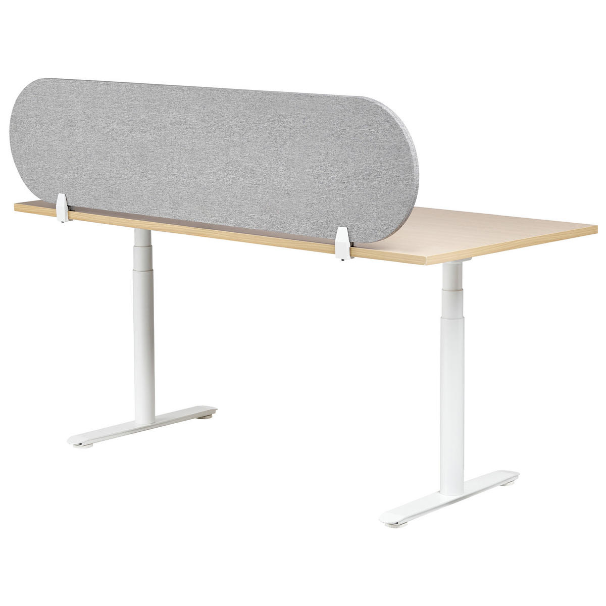 SCHREIBTISCHTRENNWAND Hellgrau 160x2x40 Sparky - Hellgrau, Kunststoff (160/40/2cm) - Beliani
