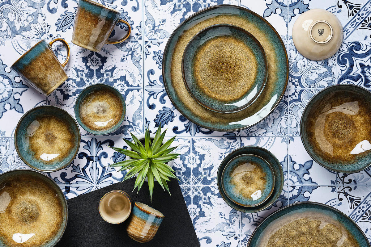 KOMPLETTSERVICE Island - 42er-Set - Land & sea - Braun, Keramik (1/1/1cm) - Björn