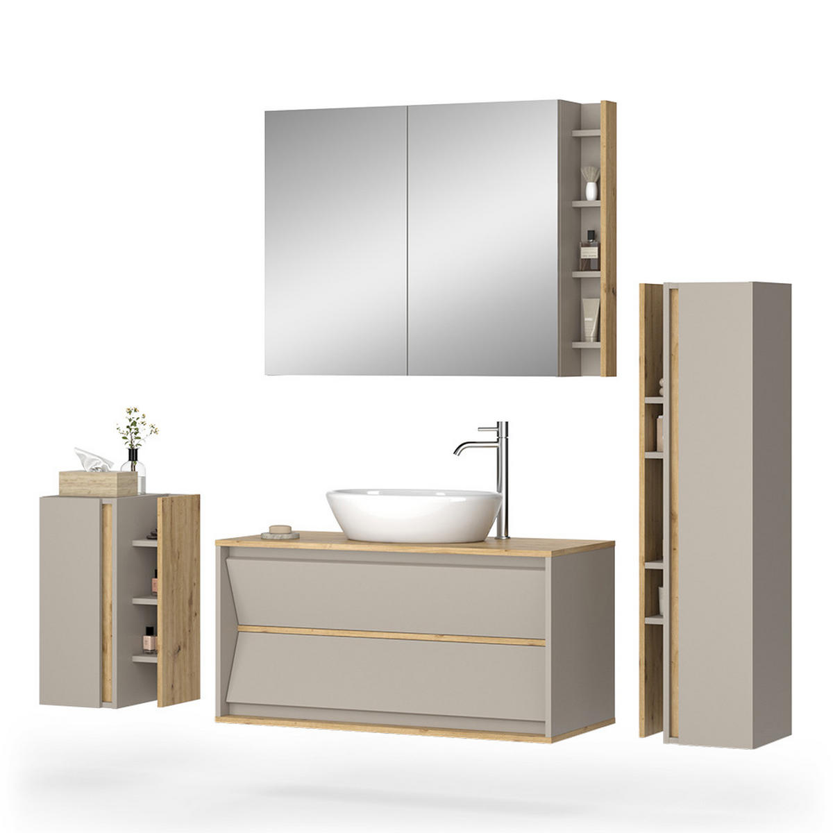 KOUPELNOVÝ NÁBYTEK Edelin Kašmír - kašmírová/světle šedá, kompozitní dřevo (100/50/45cm) - Vicco