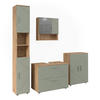 BADMÖBEL-SET Irma Salbeigrün 4 Teile - Salbeigrün, Holzwerkstoff (80/58.6/41cm) - Vicco