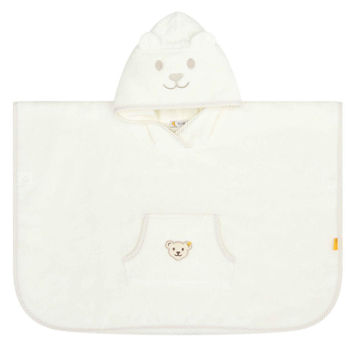 BADEMANTEL Unisex Weiß Baumwolle - Weiß, Textil (Einheitsgrößenull) - Steiff