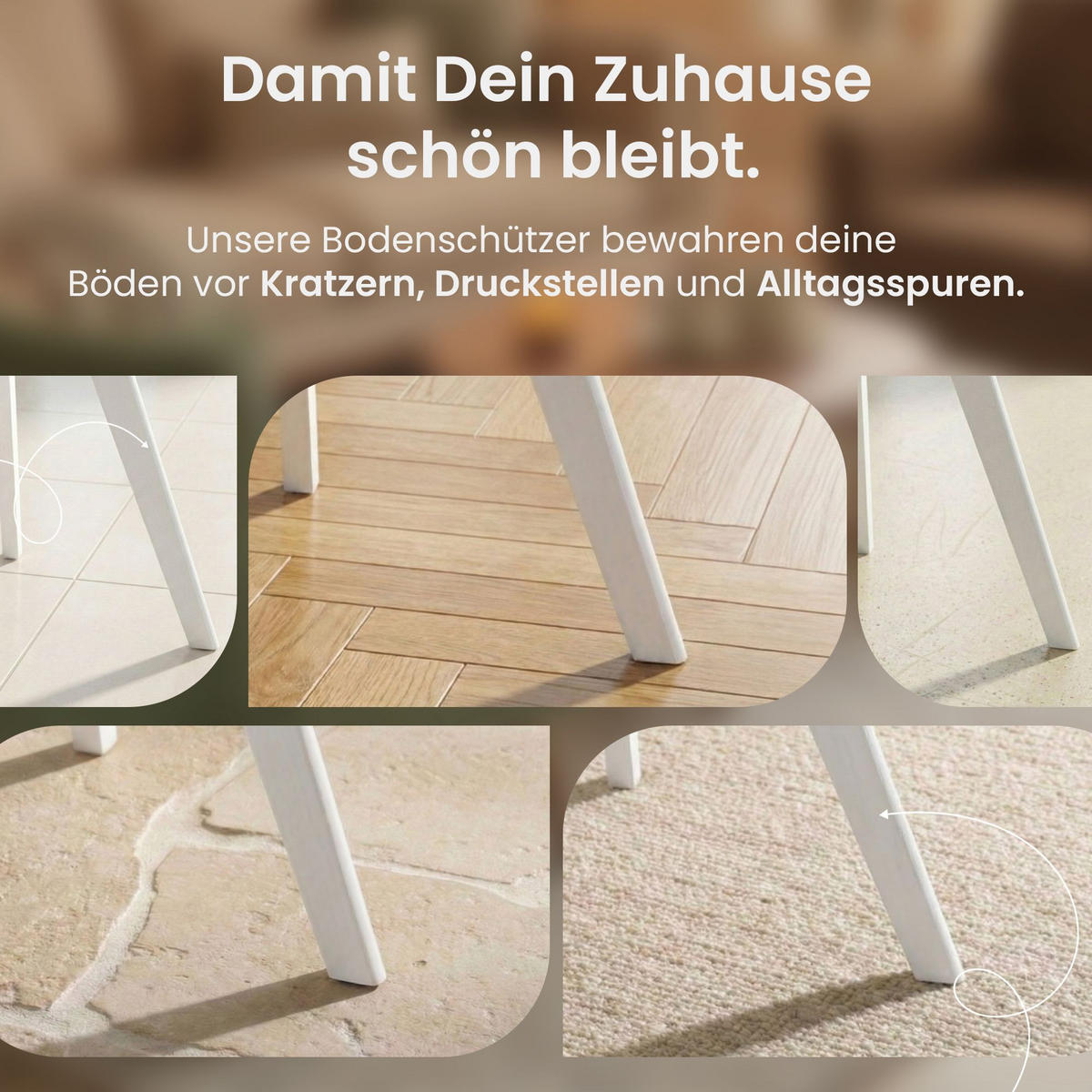 STUHL 4er Set Kunststoff weiß/weiß - Eukalyptusholzfarben/Weiß, Holz/Kunststoff (49/83/50cm) - CLP