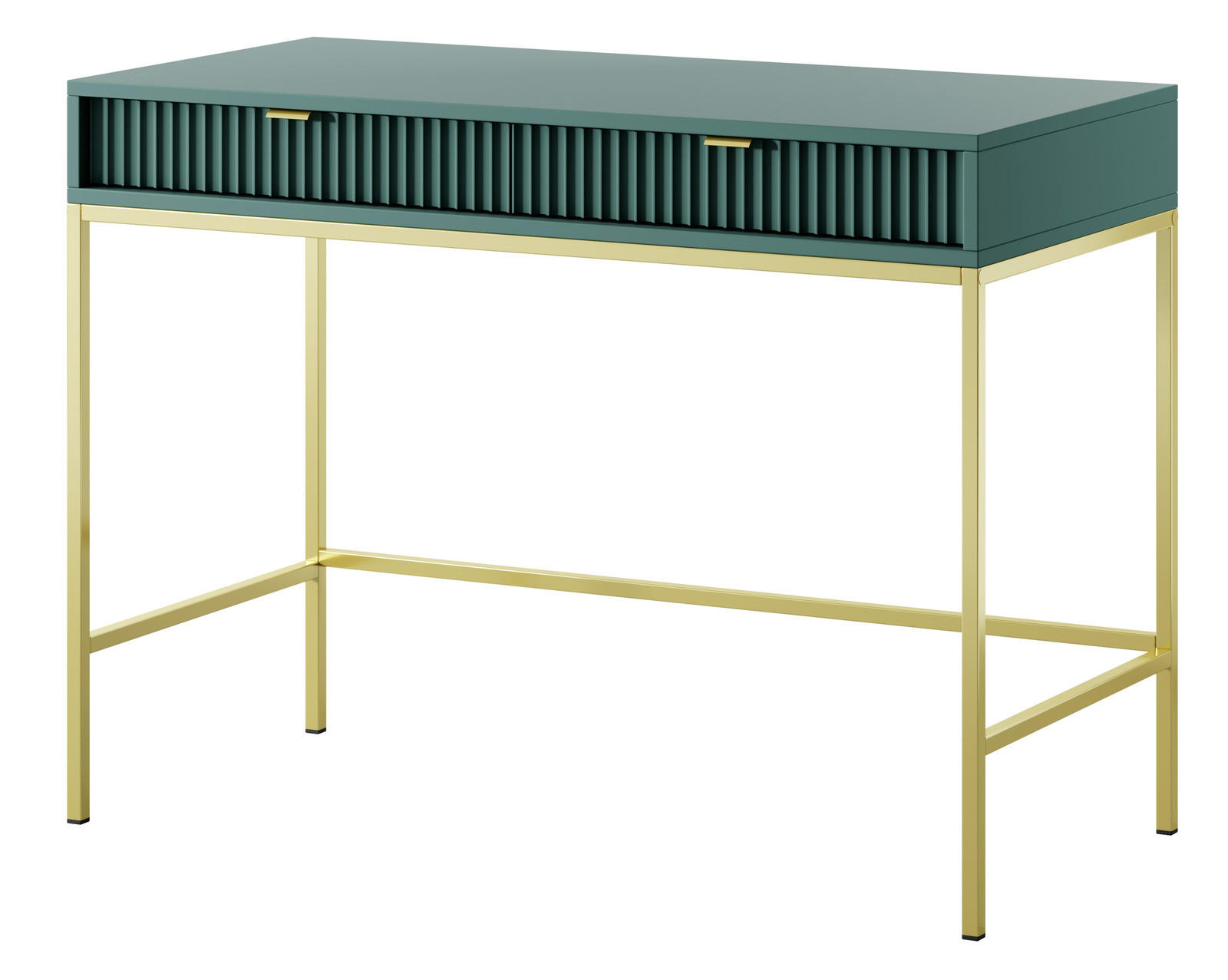 SCHMINKTISCH Kioto in Grün mit Metallbeinen - Goldfarben/Grün, Holzwerkstoff/Metall (50/104/77cm) - Ravio