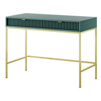 SCHMINKTISCH Kioto in Grün mit Metallbeinen - Goldfarben/Grün, Holzwerkstoff/Metall (50/104/77cm) - Ravio