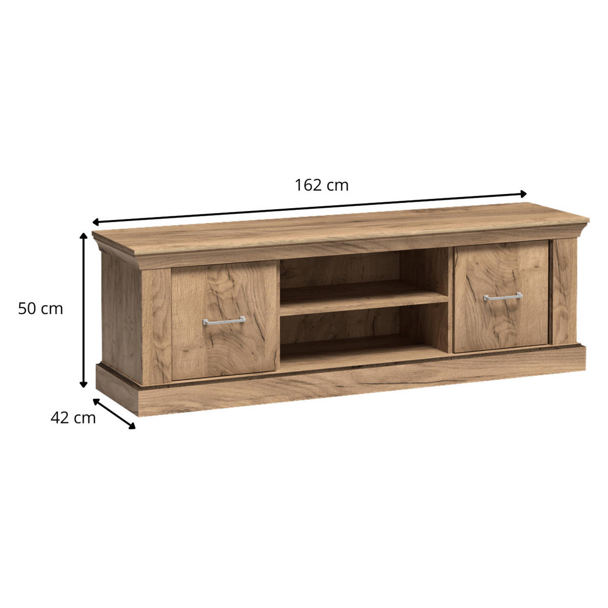 TV-LOWBOARD Antica New AN-15 162 x 50 x 42 cm Kraft Gold - Wildeiche, Holzwerkstoff (162/50/42cm) - Koseto