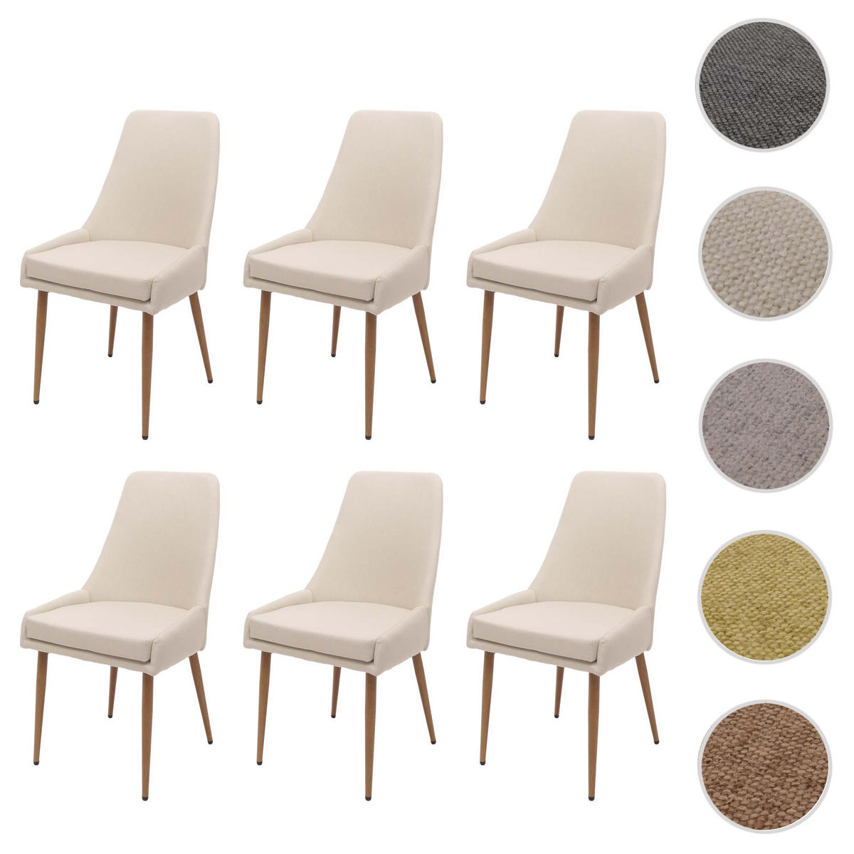 ESSZIMMERSTUHL Beige 6er-Set - Beige, Textil (50/92/60cm) - MCW