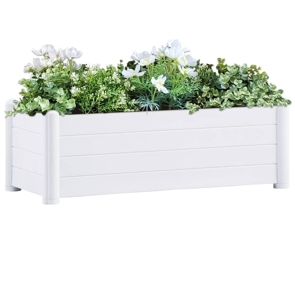 GARTEN-HOCHBEET PP Weiß 100x43x35 cm - Weiß, Kunststoff (100/35/43cm) - furnicato