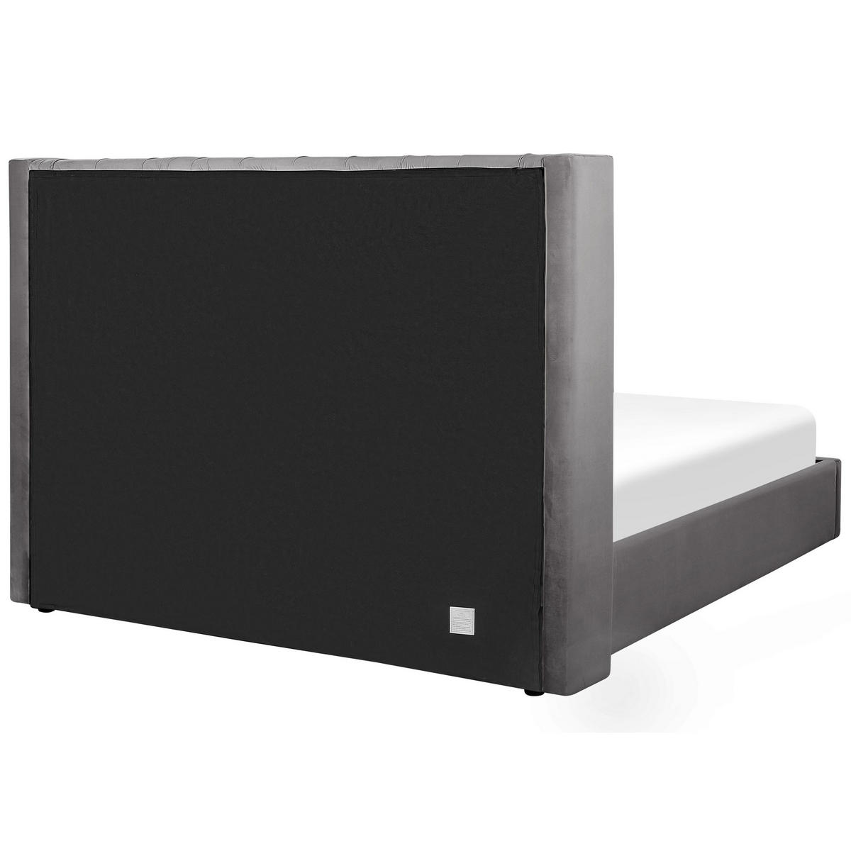 POLSTERBETT 180/200cm Grau Lubbon - Grau, Textil (180/200cm) - Beliani