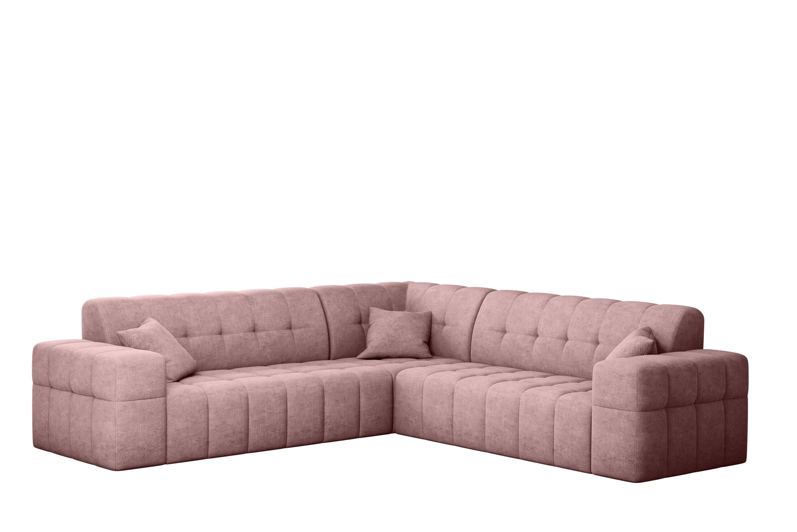 ECKSOFA Corner NIMES Stoff Perfect Harmony Rosa - Rosa, Holz (246/246cm) - Kaiser Möbel