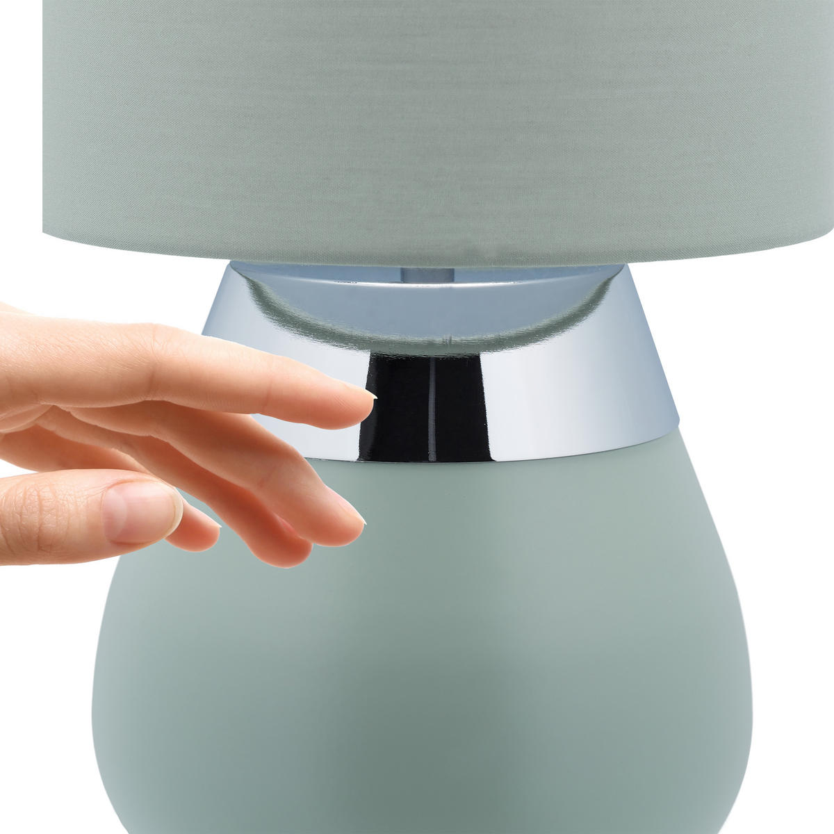 TISCHLAMPE - Grün, Kunststoff/Textil (18/18/32cm) - Relaxdays