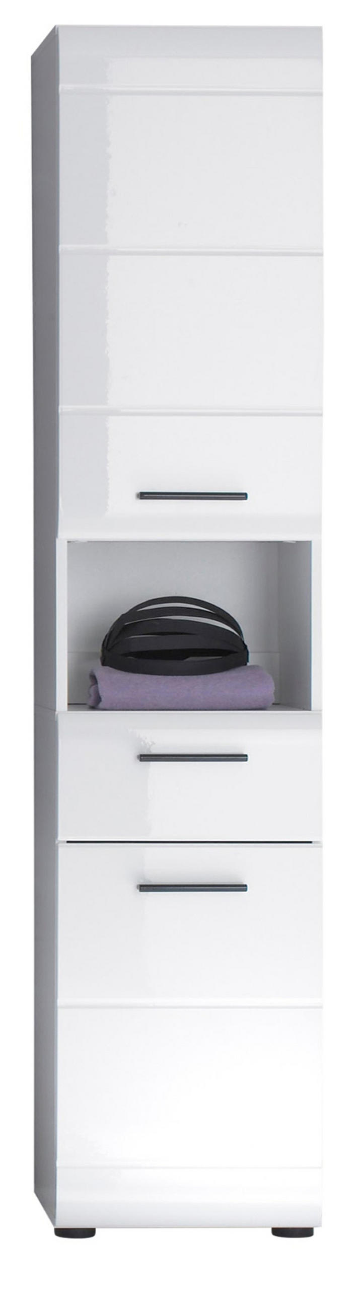 Top.Furn Hochschrank Weiß Hochglanz 30x182x31 cm