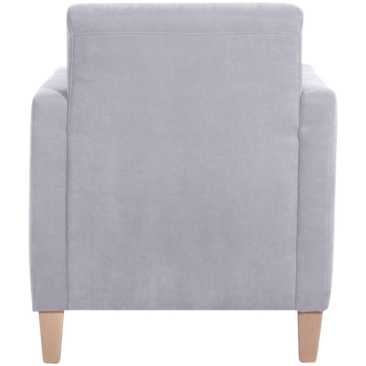 SESSEL Karol Bezug Veloursstoff Buche natur / silber - Grau, Kunststoff (71/81/70cm) - 58aufmkessel