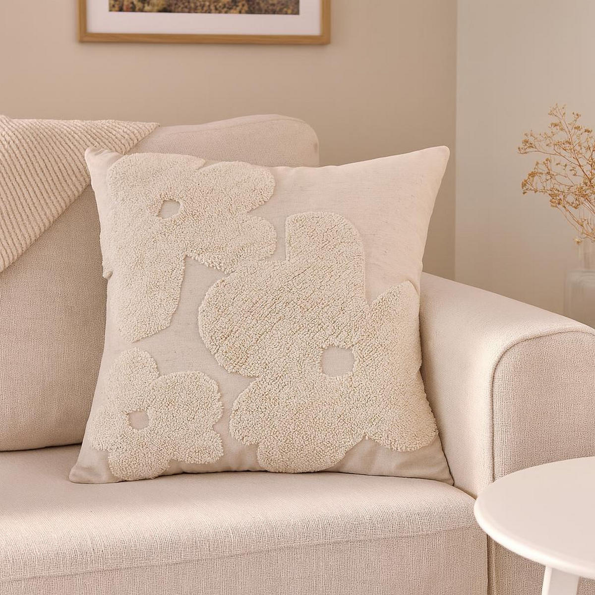 DEKOKISSEN aus Baumwolle Balma 45/45/18 cm - Beige, Naturmaterialien (45/45cm) - STOF