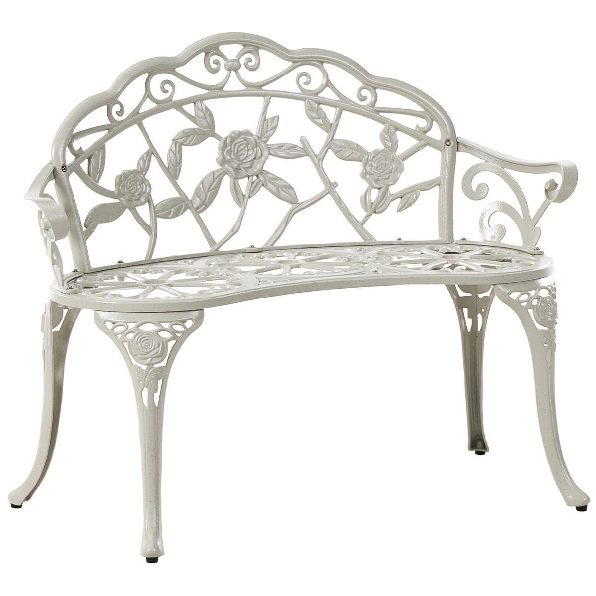 GARTENBANK Weiß Piura - Weiß, Metall (88/80/49cm) - Beliani