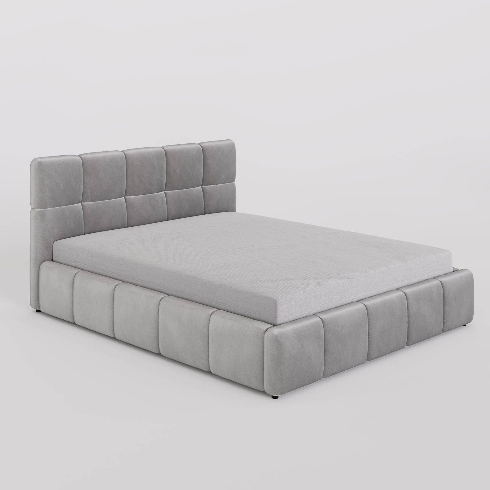 POLSTERBETT 160/200 cm, in Grau, Velours-Stoff, gepolstertes Kopfteil, Lattenrost, Bettkasten - Grau, Textil - Barchello