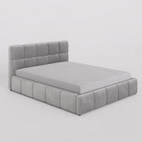 POLSTERBETT 160/200 cm, in Grau, Velours-Stoff, gepolstertes Kopfteil, Lattenrost, Bettkasten - Grau, Textil - Barchello