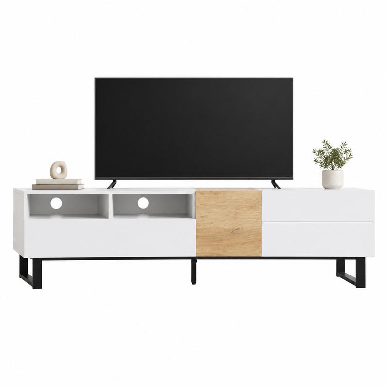 Beauniv Tv-Element Weiß 38x50x180 cm