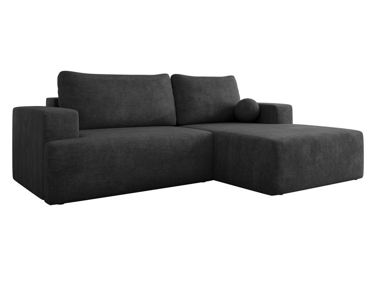 ECKSOFA Mivo, Seite: Rechts - Anthrazit/Schwarz, Holz/Kunststoff (266/163cm) - MIRJAN24
