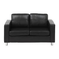 SOFA - 2 Personen - kunstleder - schwarz Ackley - Schwarz, Leder/Textil (140/77/75cm) - Vente-Unique
