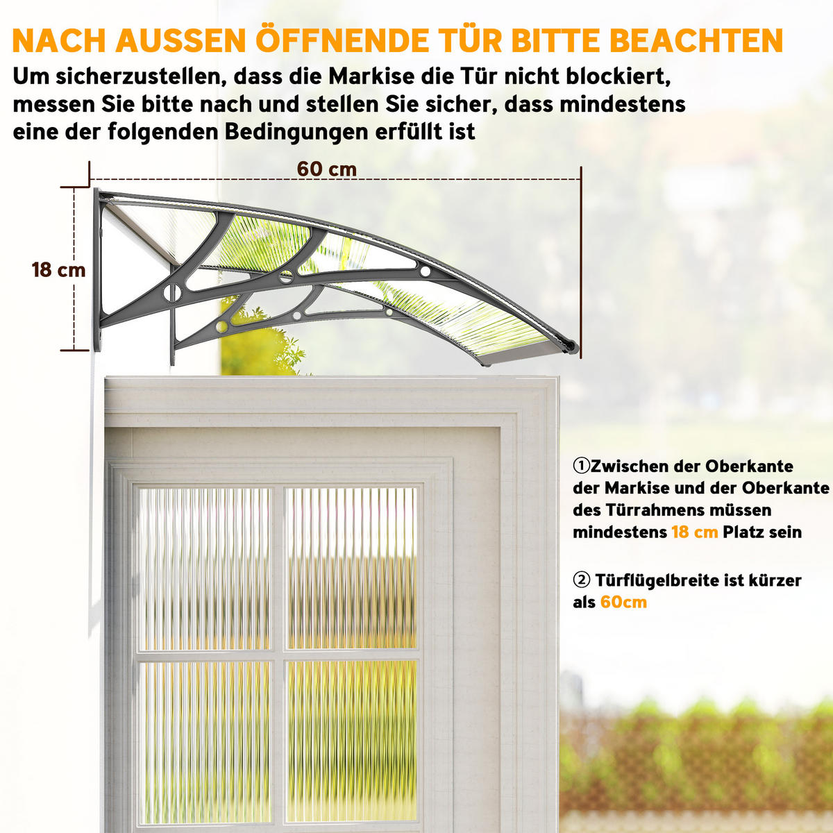 PULTVORDACH Polycarbonate Aluminium Transparent Grau - Grau, Kunststoff/Metall (60/18/110cm) - Outsunny