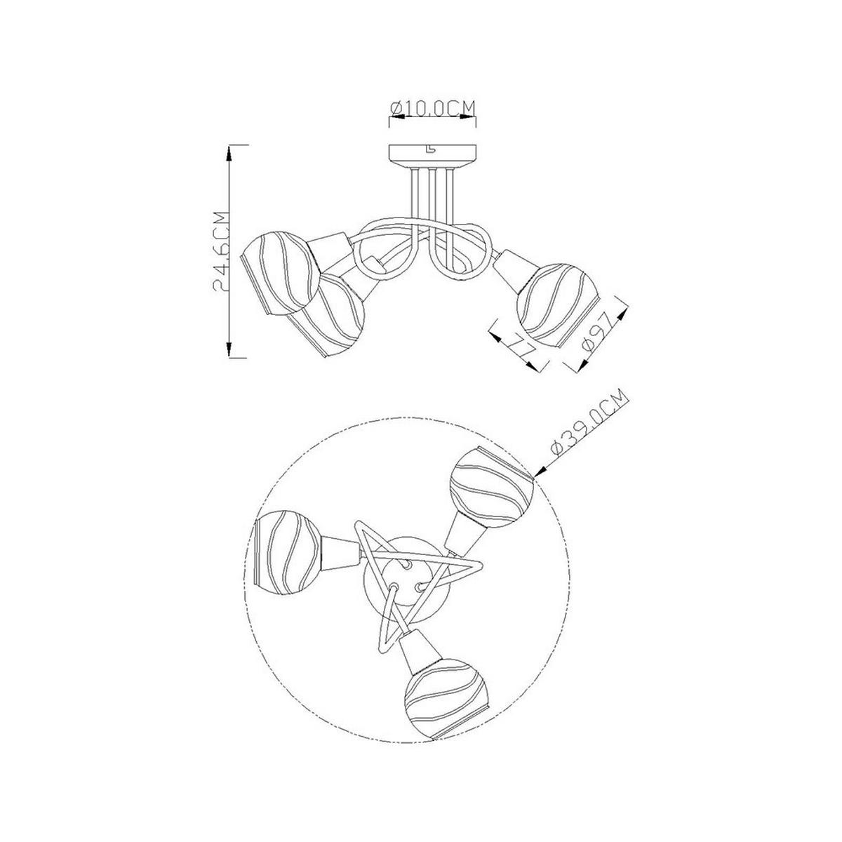 LED DECKENLEUCHTE Metall Silber gemustert - Silberfarben, Glas (39/39/24.6cm)