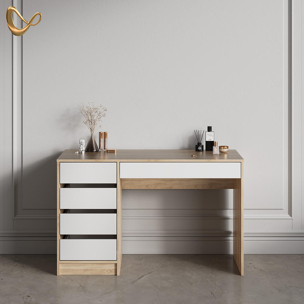 SCHMINKTISCH Imola Weiß/Sonoma 120 cm - Weiß/Sonoma Eiche, Holzwerkstoff (55/120/75cm) - Livinity®