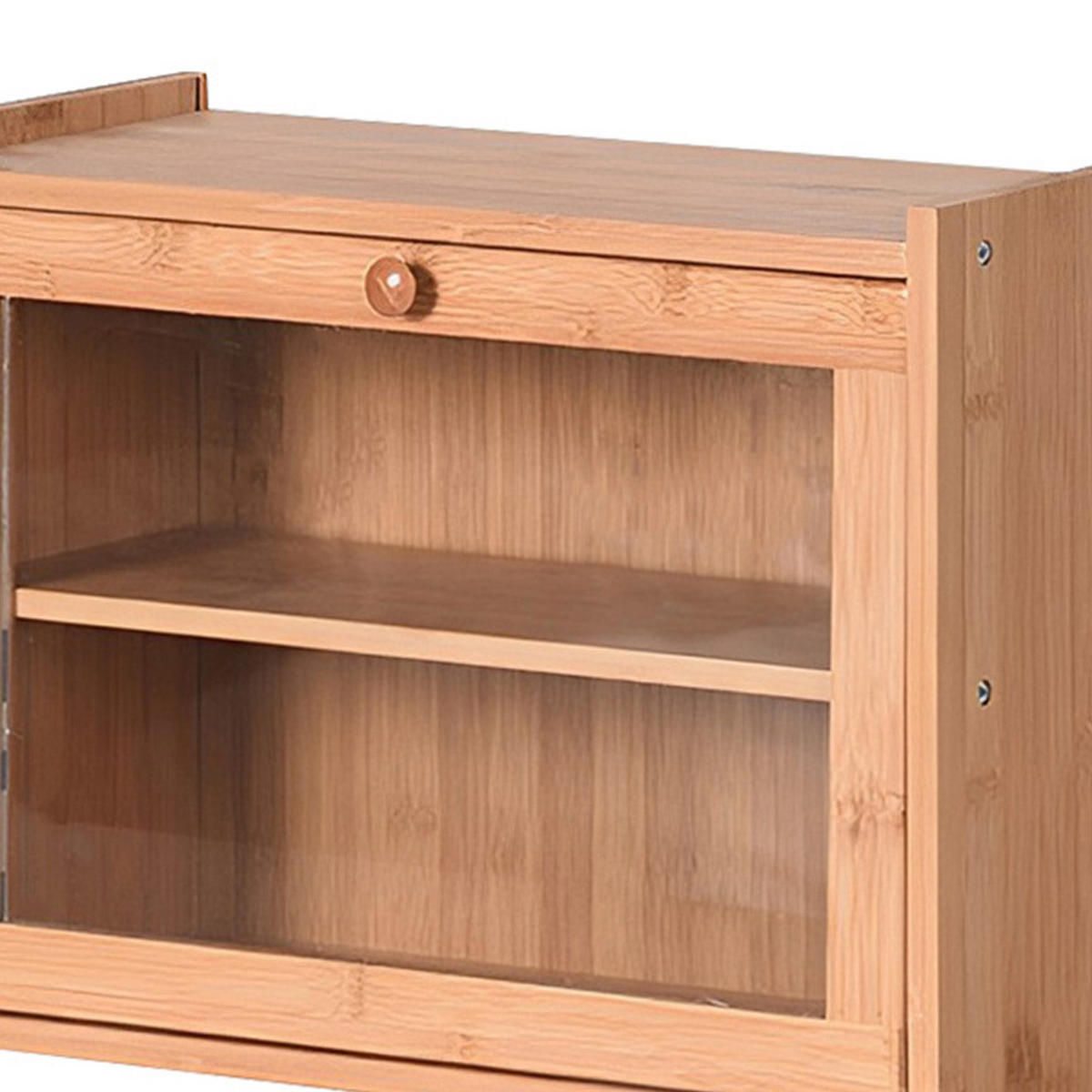 BROTKASTEN aus Bambus in Natur Farbe mit zwei Fächern Rechteckig Umweltfreundlich & ungiftig 40 x 17 x 31 cm - Naturfarben, Naturmaterialien (40/31/17cm) - Livingandhome