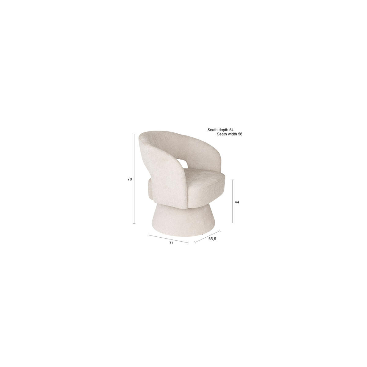 SESSEL Charina Beige - Beige, Kunststoff (71/78/65.5cm) - Housecraft Living