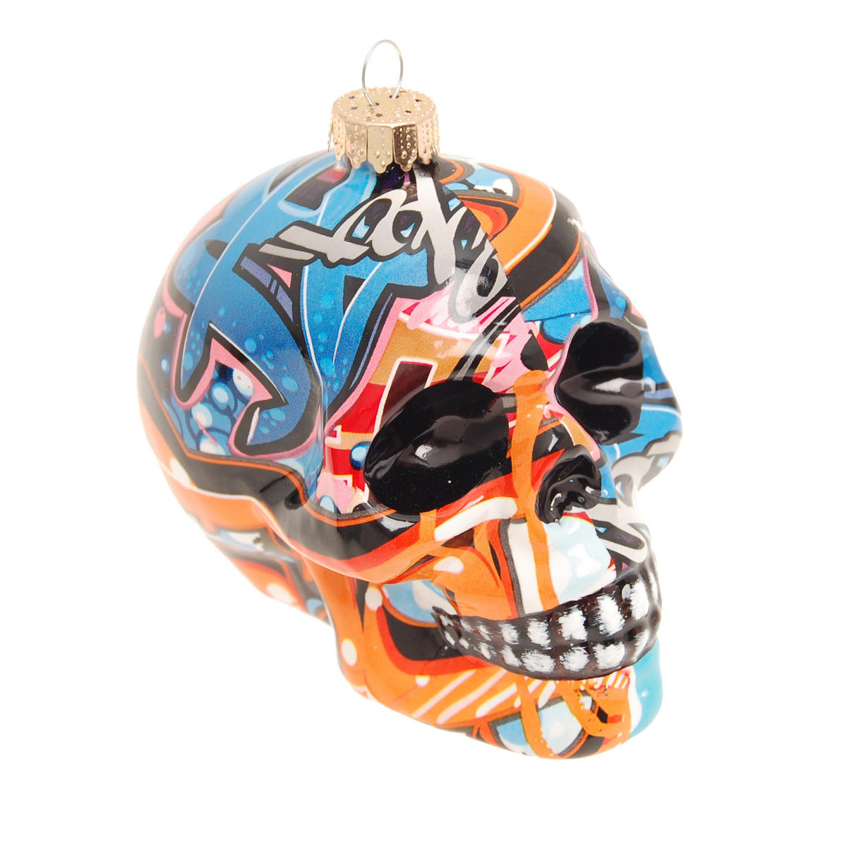 CHRISTBAUMSCHMUCK Graffiti Mehrfarbig 9cm (Glas / 1 Stk.) - Multicolor, Glas (7/9/8cm) - Krebs Glas Lauscha