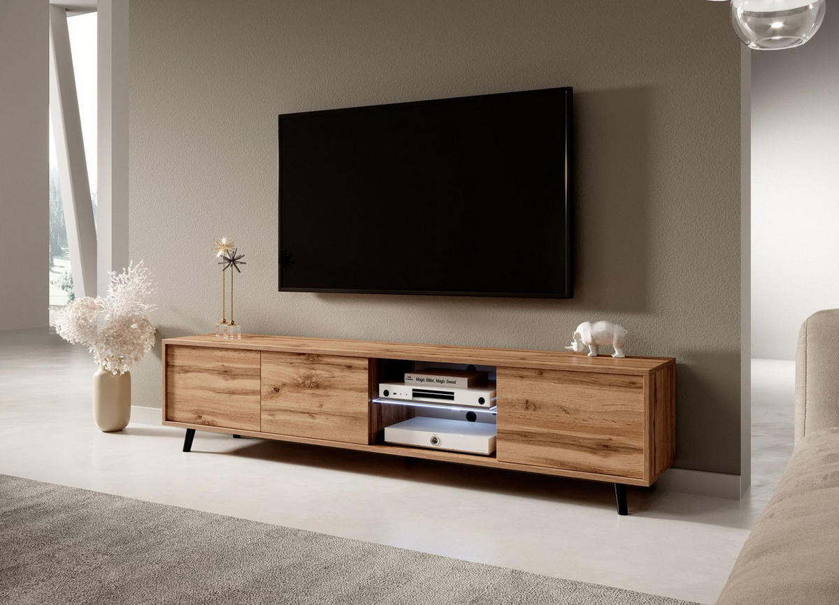 TV-LOWBOARD Galhad Wotan Eiche 175 cm - Eichefarben/Eiche Wotan, Holzwerkstoff/Kunststoff (175/40.5/31.3cm) - Selsey