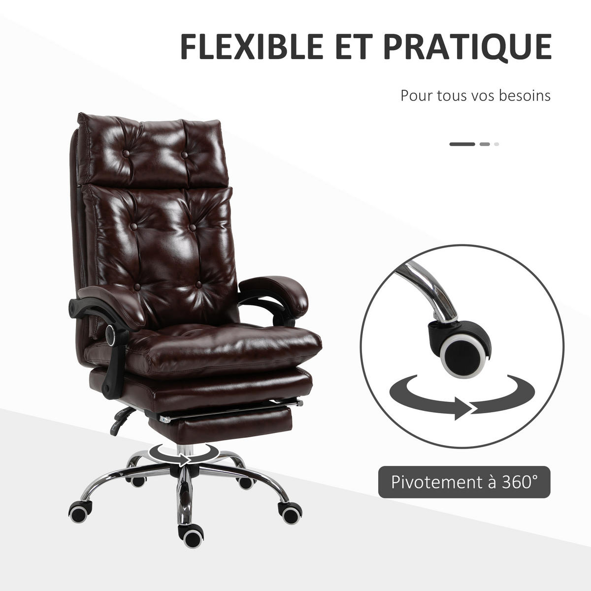 CHEFSESSEL DE-11765 70/72/121-130 cm Braun - Braun, Metall (70/130/72cm) - ComfortXL
