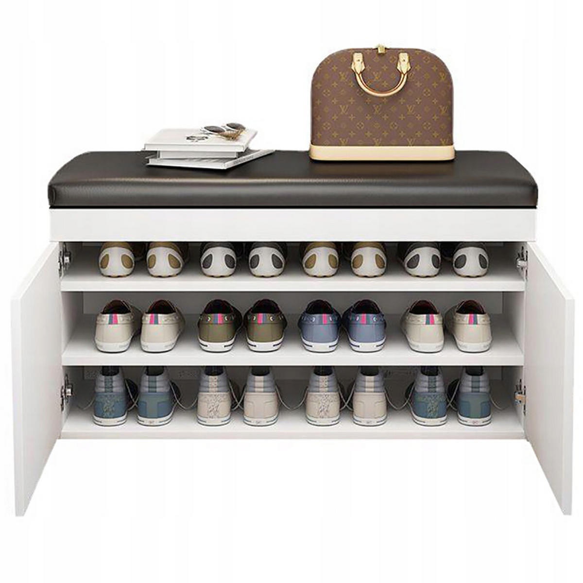 SCHUHSCHRANK modern 60/35/32 cm - Weiß, Holz (60/32cm) - MUVU