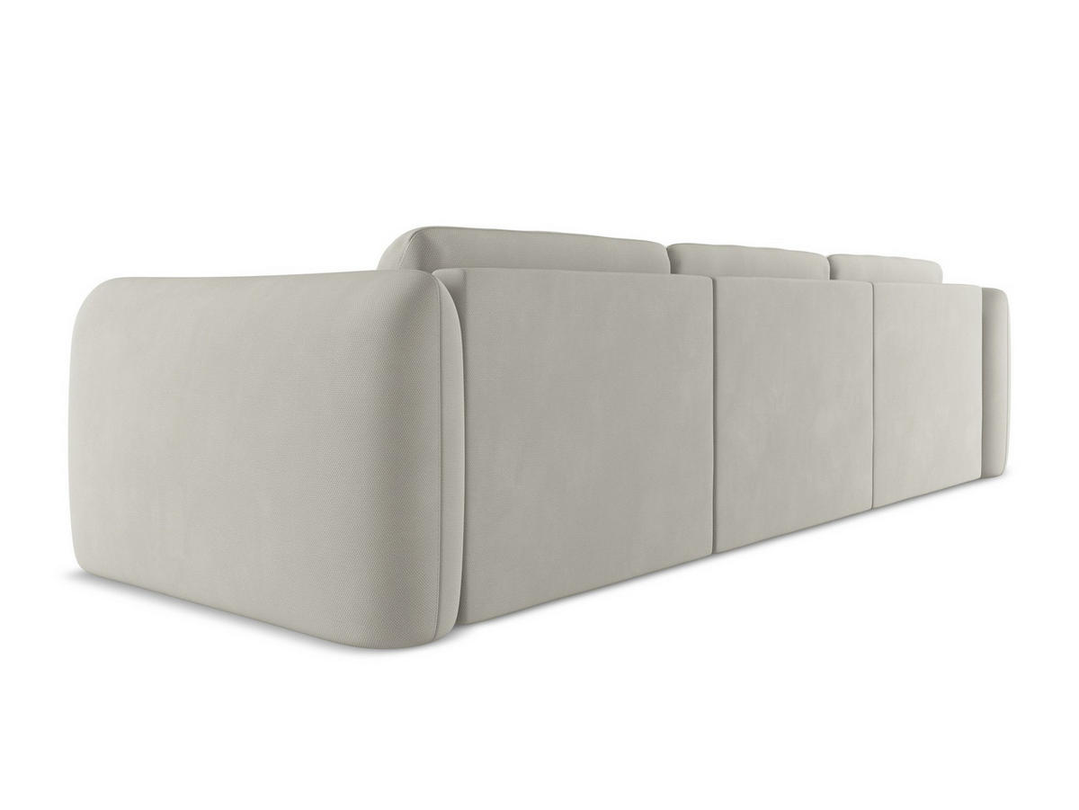 ECKSOFA Links Chenille Stoff Beige - Beige/Schwarz, Kunststoff/Textil (170/290cm) - Makamii