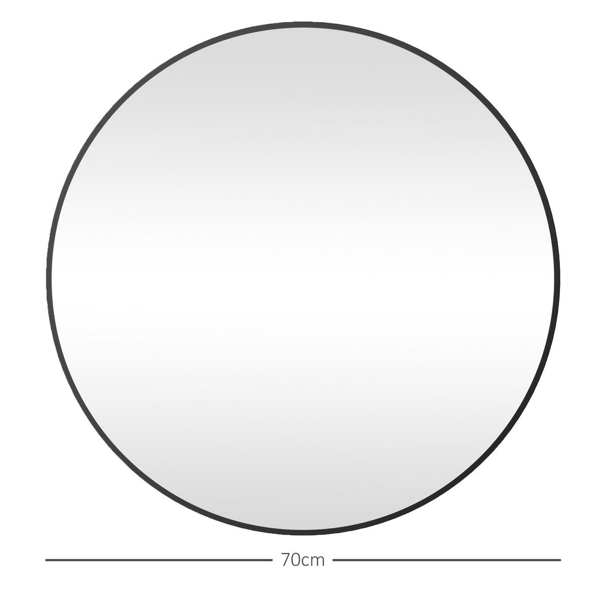 BADEZIMMERSPIEGEL DE-15162 Ø 70 cm Schwarz - Schwarz, Glas (2.5/70/70cm) - ComfortXL