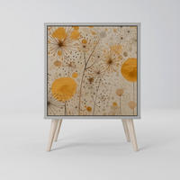 SIDEBOARD MORNING GLADE, Grau, 57,5x42x77,5 cm, Schräge Buchenholzfüße - Buchefarben/Multicolor, Holzwerkstoff/Buchenholz (57.5/77.5/42cm) - SpaceRebels