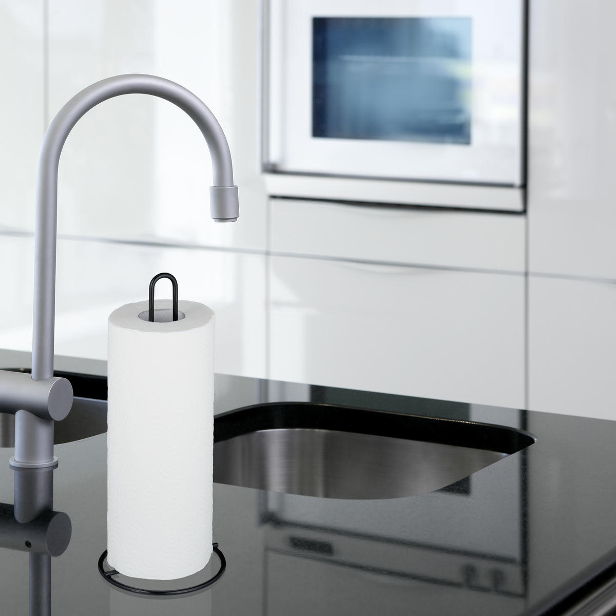 2XKÜCHENROLLENHALTER - Schwarz, Metall (13/32/13cm) - Relaxdays