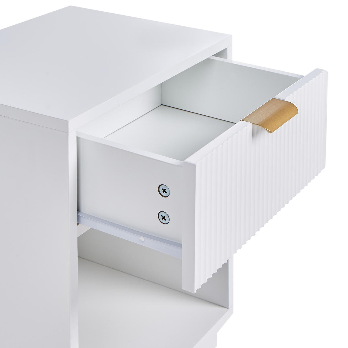 NACHTTISCH Weiß Summerville - Weiß, Holzwerkstoff (40/50/30cm) - Beliani