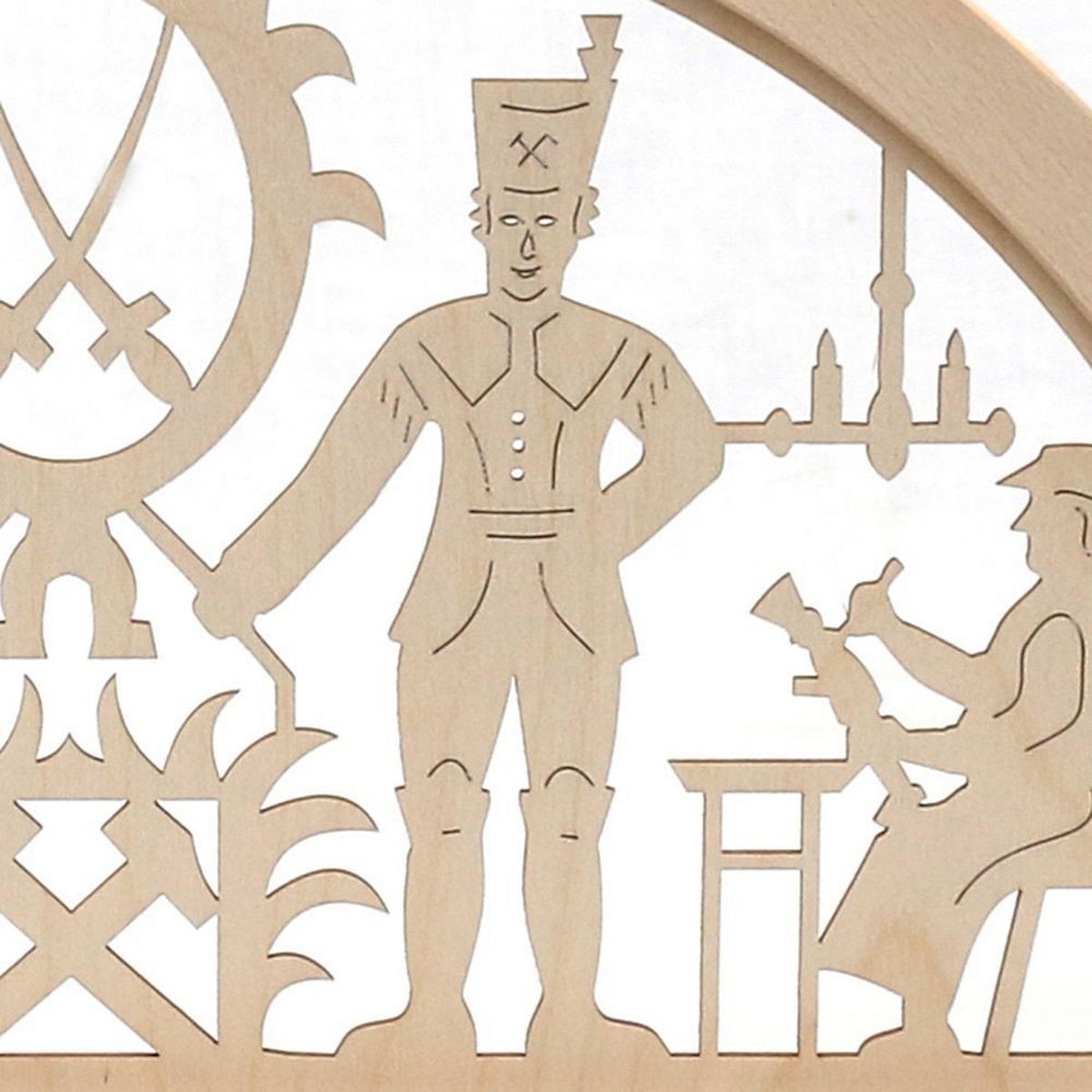 SCHWIBBOGEN Bergleute 7-flammig - Multicolor, Holz (0.1/1/0.1cm) - Dekoteam24