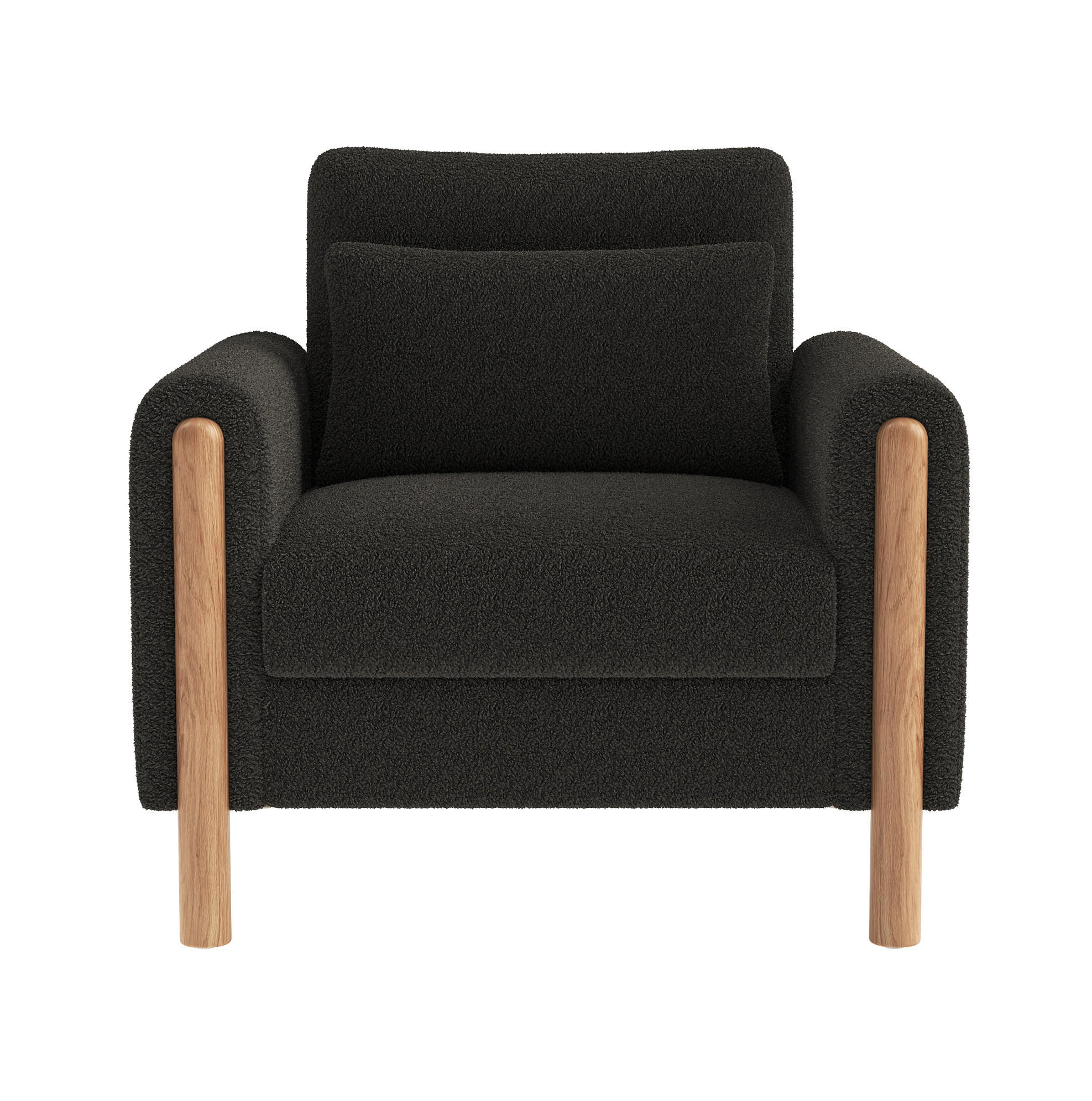 RELAXSESSEL 87/83/88,5 cm dunkelgrau aus Teddy mit dickem Sitzkissen - Dunkelgrau, Textil (83/88.5/87cm) - OKWISH