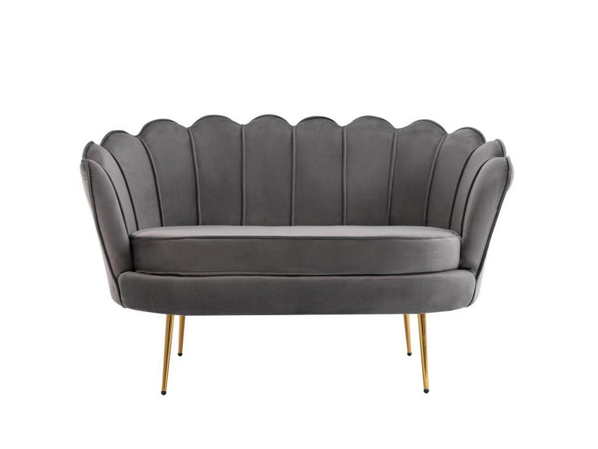 MUSCHELSOFA 2-Sitzer - Samt - Anthrazit - DANDELION - Anthrazit, Textil (73/78/124cm) - Pascal Morabito