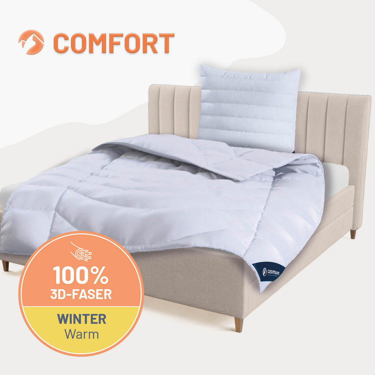 BETTDECKE 135x200 Warm, COMFORT - Weiß, Textil (135/200cm) - casimum