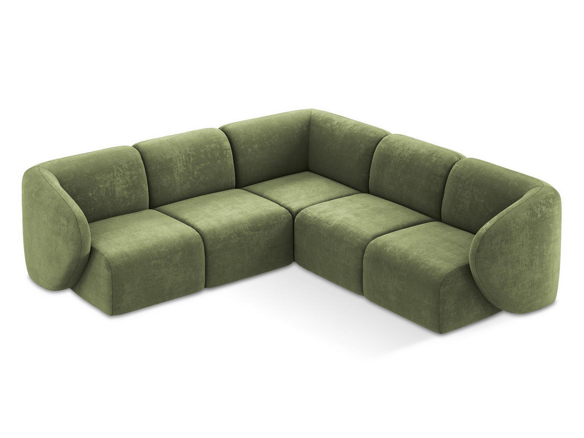 ECKSOFA Bouclé Stoff Schwarz - Schwarz, Holzwerkstoff/Kunststoff (251/251cm) - Makamii