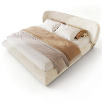 POLSTERBETT aus Chenille 140x190 cm Beige mit Lattenrost und gepolstertem Kopfteil - Beige, Textil (140/190cm) - Modfu