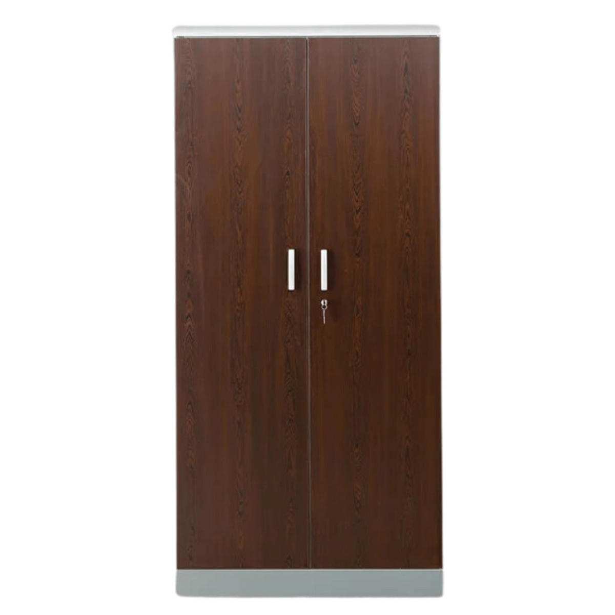 AKTENSCHRANK Beetle 4 Fachböden 195x92x42 cm Weiß & Wenge - Wengefarben, Metall (92/195/42cm)
