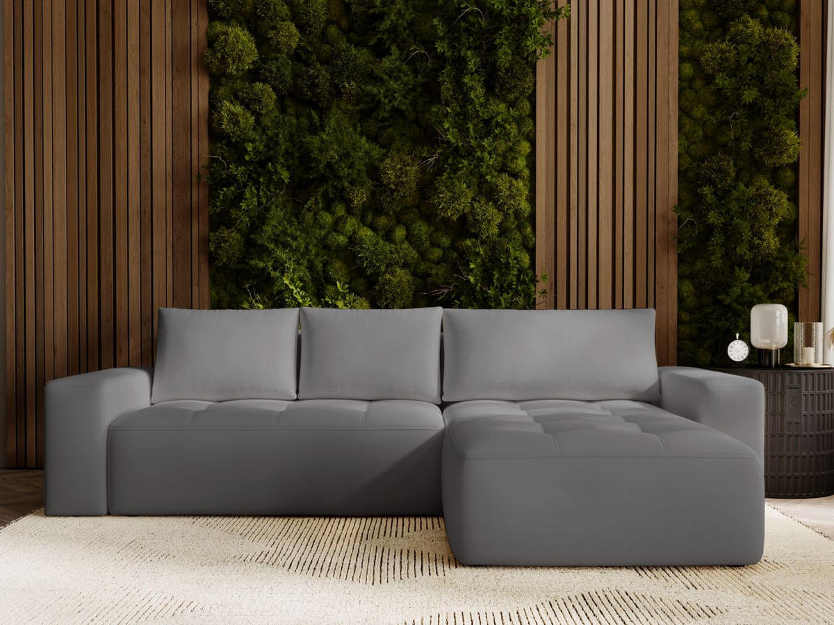 ECKSOFA Portland Dunkelgrau Links - Dunkelgrau, Holz/Kunststoff (165/250cm) - Graingold