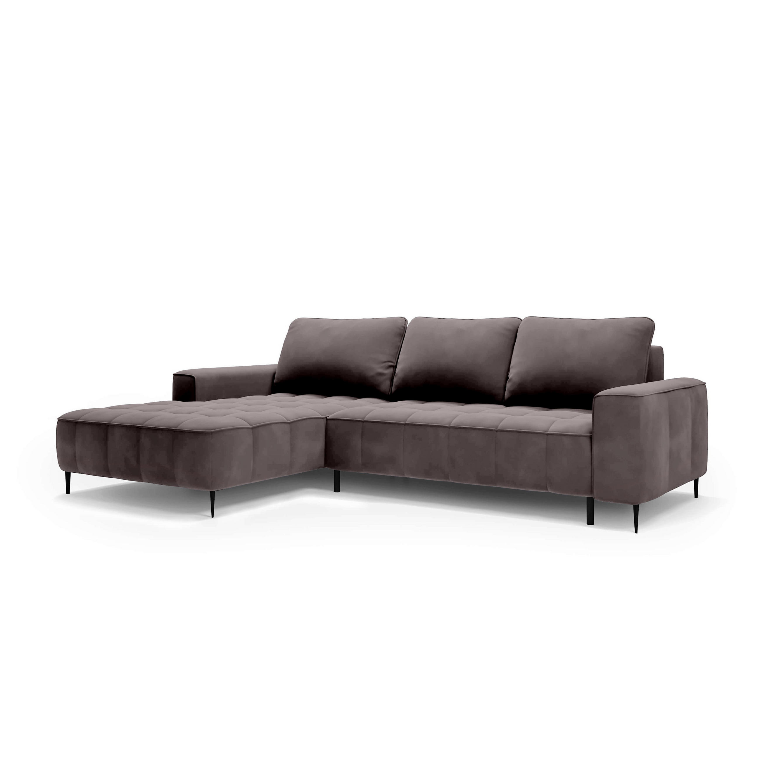 Pillovely Ecksofa Grau 280x90x166 cm